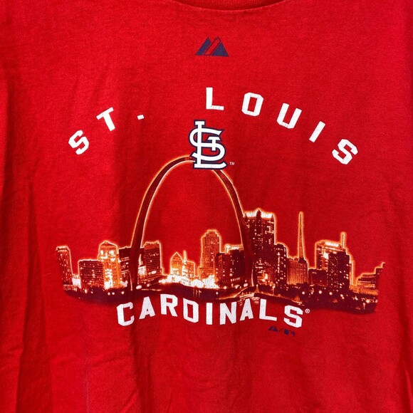 Majestic STL Cardinal St Louis Cardinals Graphic Tshirt Mens Size XL - Picture 2 of 7